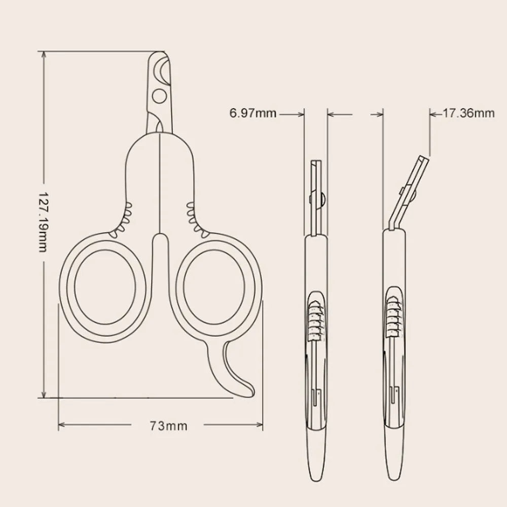 Professional pet nail clippers with curved tips for cats and small dogs