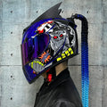 Couples' dirty braids full-face motorcycle helmet in ABS plastic with graphic design options