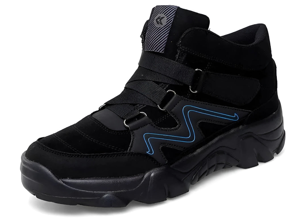 Men's black leather lace-up shoes with traditional design