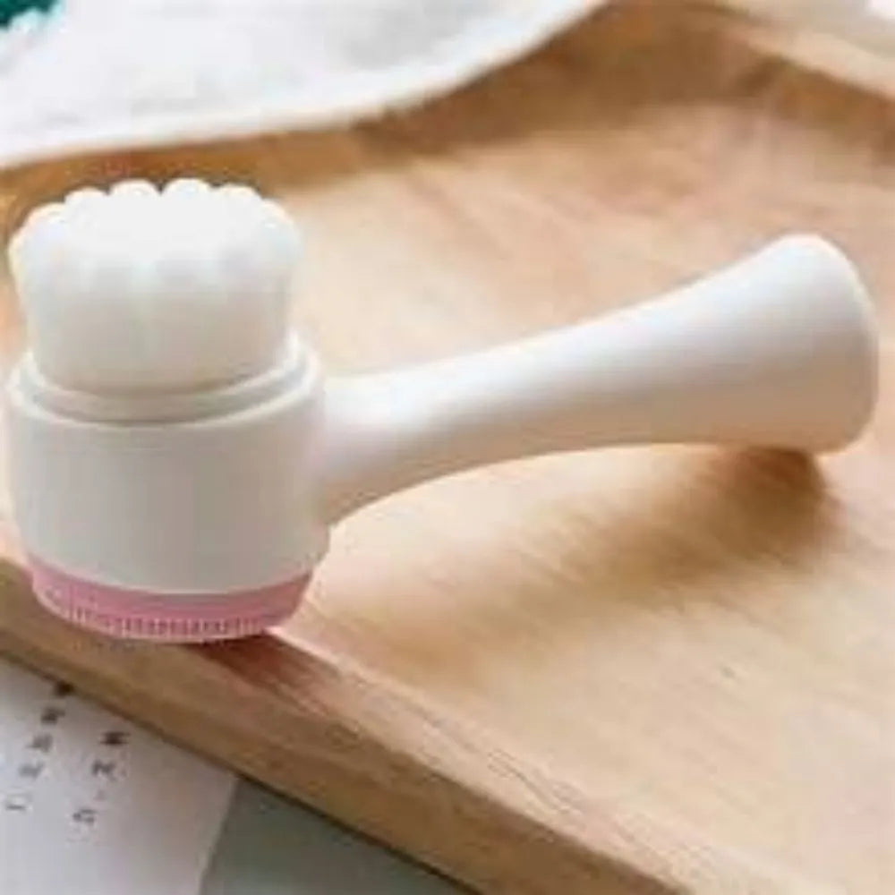 Blue pet paw brush with nylon bristles for cleaning and massaging dog or cat paws