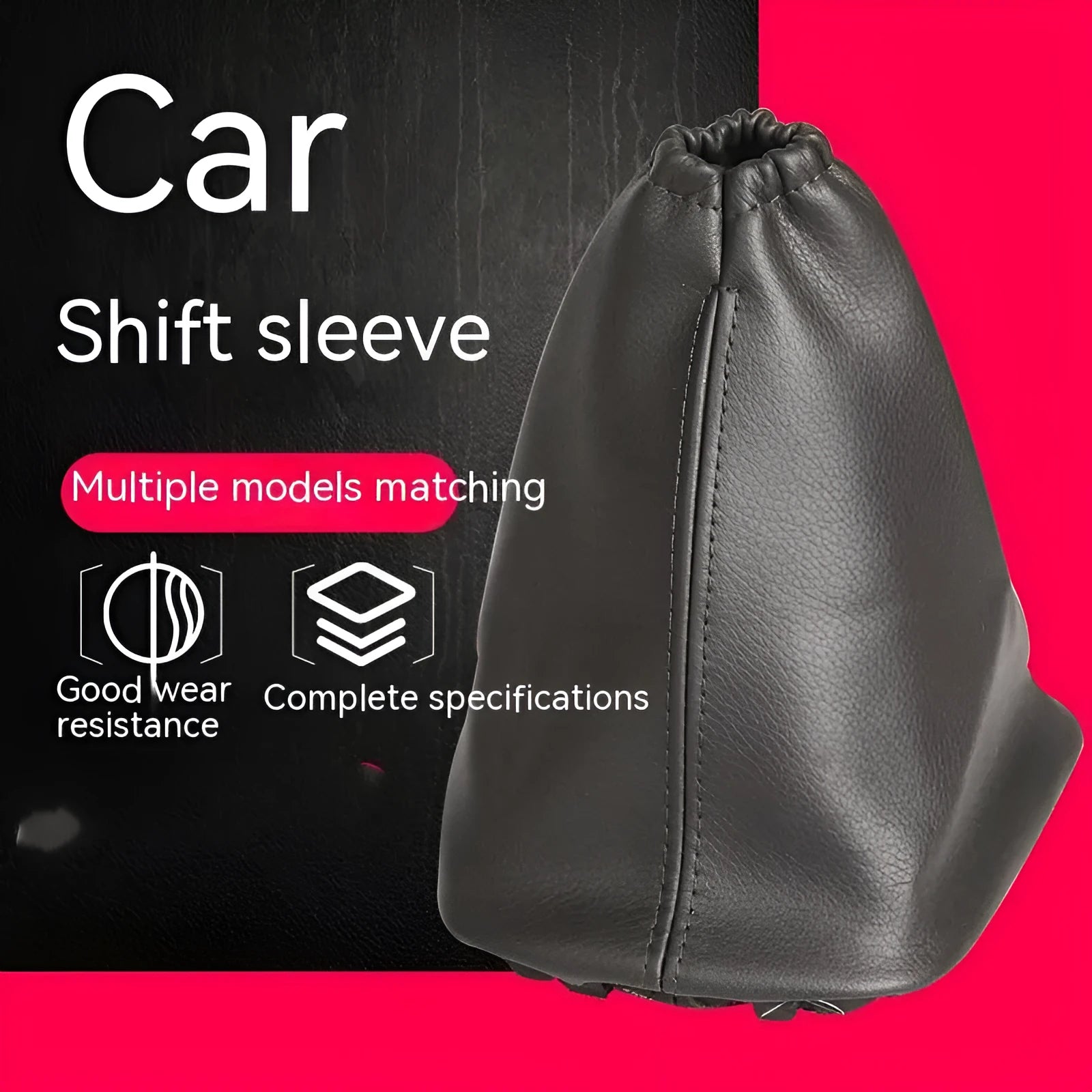 Black leather gear lever dust cover for Toyota Corolla with 15.2cm dimensions