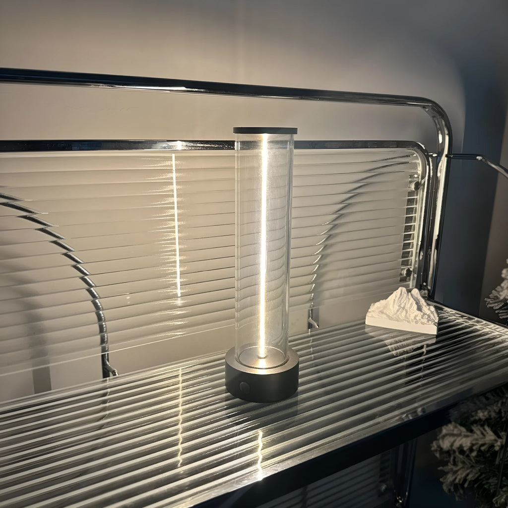 USB rechargeable magnetic LED night light strip with linear glass design