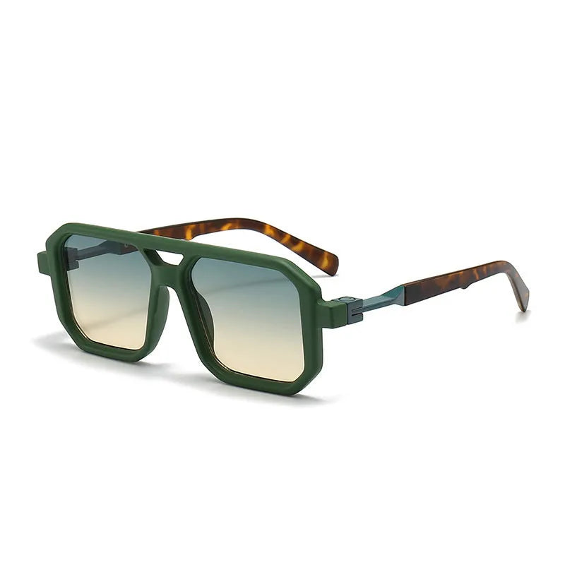 Retro double beam pilot sunglasses with acetate frames in multiple colour options