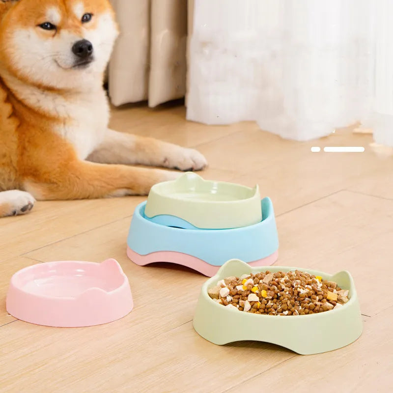 Blue ceramic dog slow feeder bowl with raised cup maze design for large breed dogs.