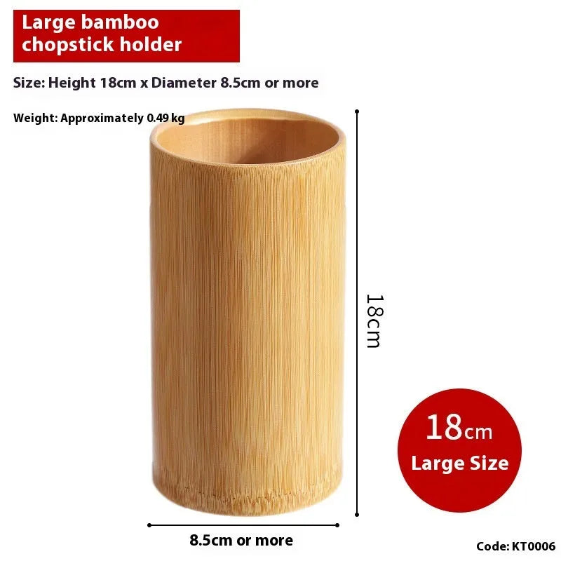 Bamboo chopsticks holder portable utensil organiser in natural bamboo with multiple size options