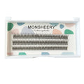 Black V-shaped fairy fishtail false eyelashes showing segmented design in natural long style