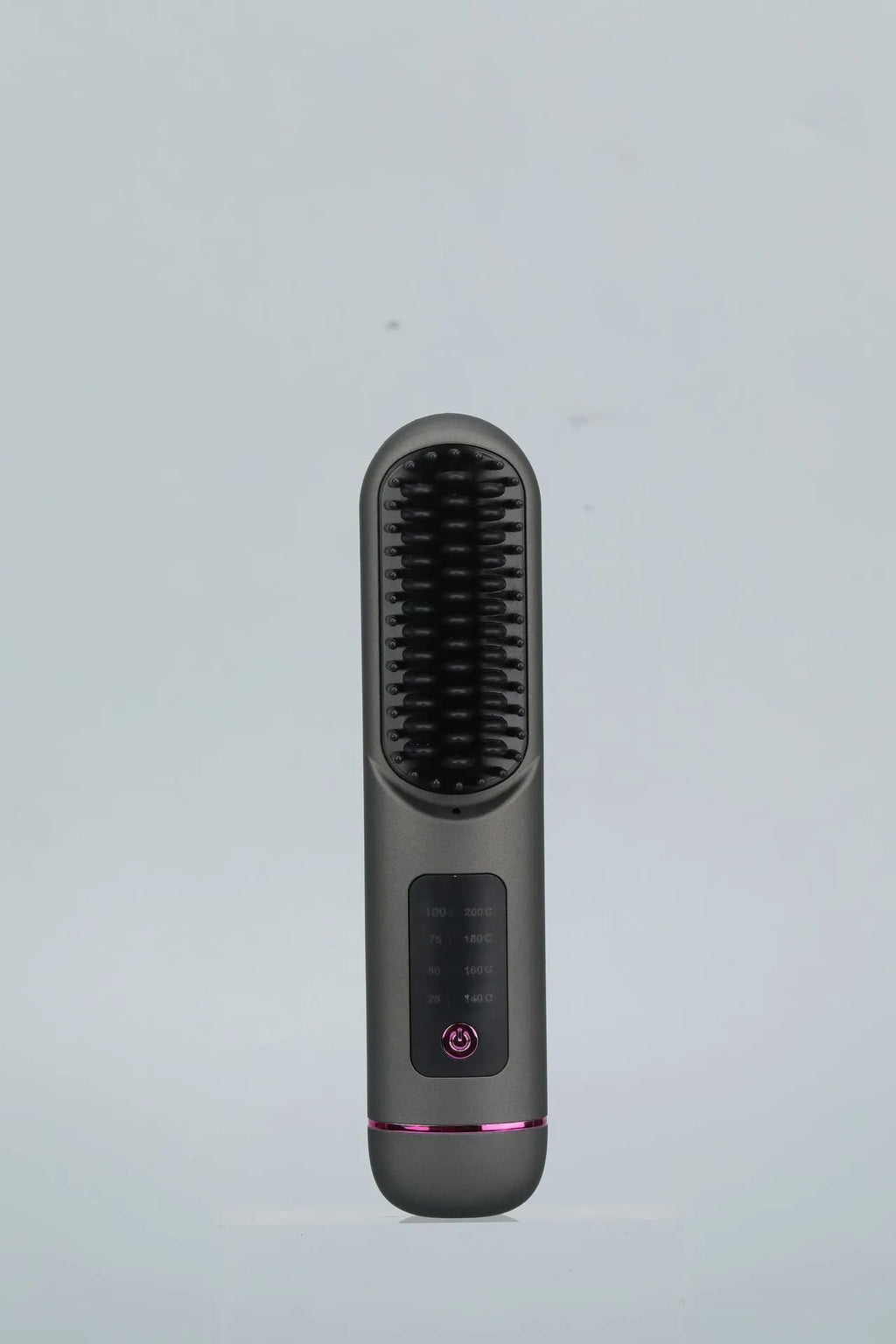 Portable negative ion hair comb in white, dark blue, and grey colour options.