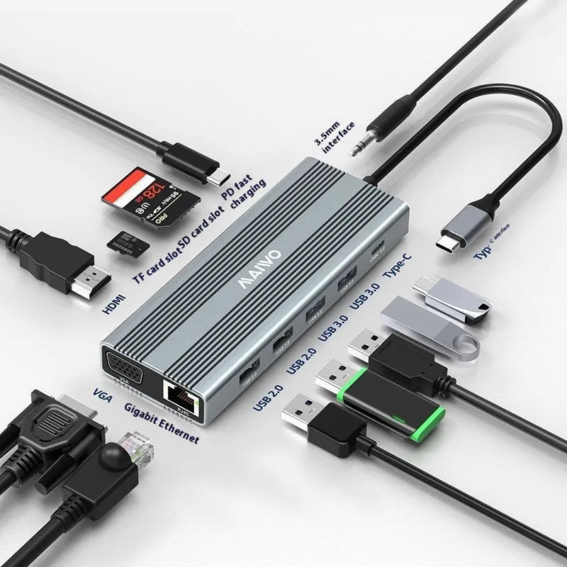 Steam Deck six-in-one docking station with aluminium shell and short Type-C cable
