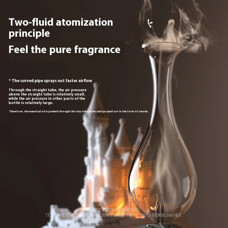White medieval castle waterless aromatherapy machine ornament with cold fragrance analyser and ambient light