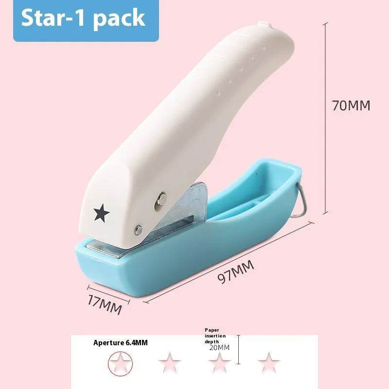 Small manual embossing punching machine with multiple pattern options for kindergarten craft activities