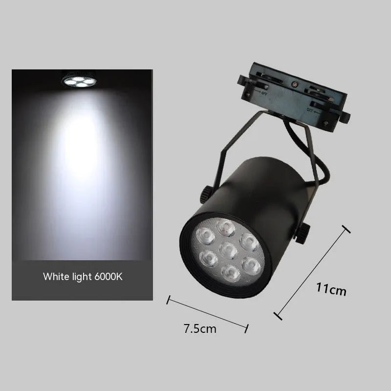 LED track spotlight with open-mounted slide design in modern simplicity style for retail lighting