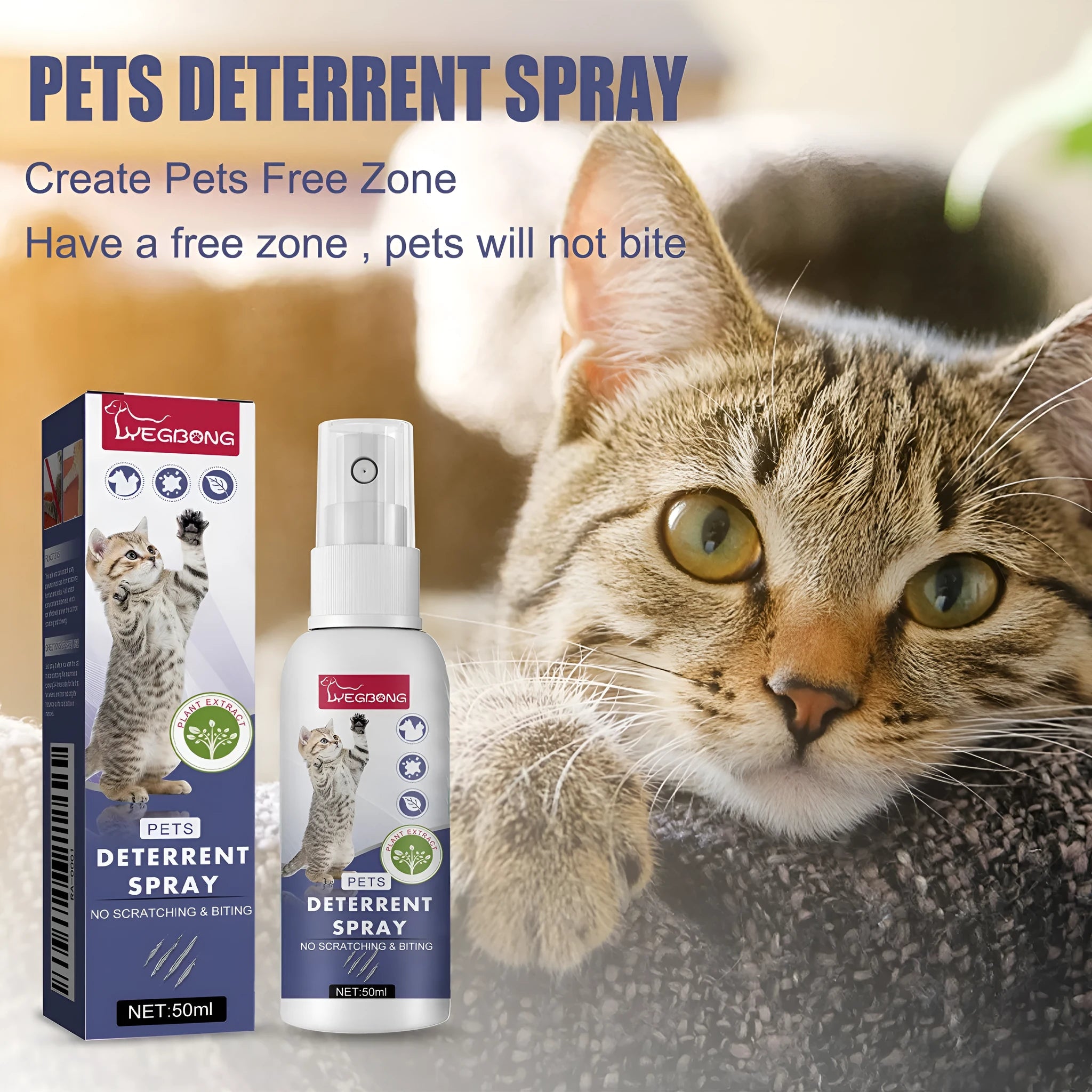 50ml pet training spray bottle in box for deterring scratching on furniture