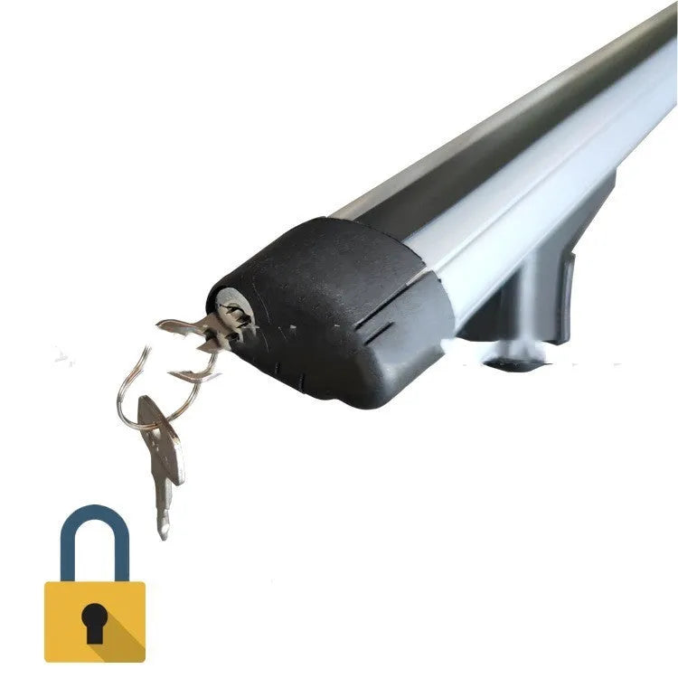 Alloy roof rack crossbars for General Motors SUV vehicles showing mounting points