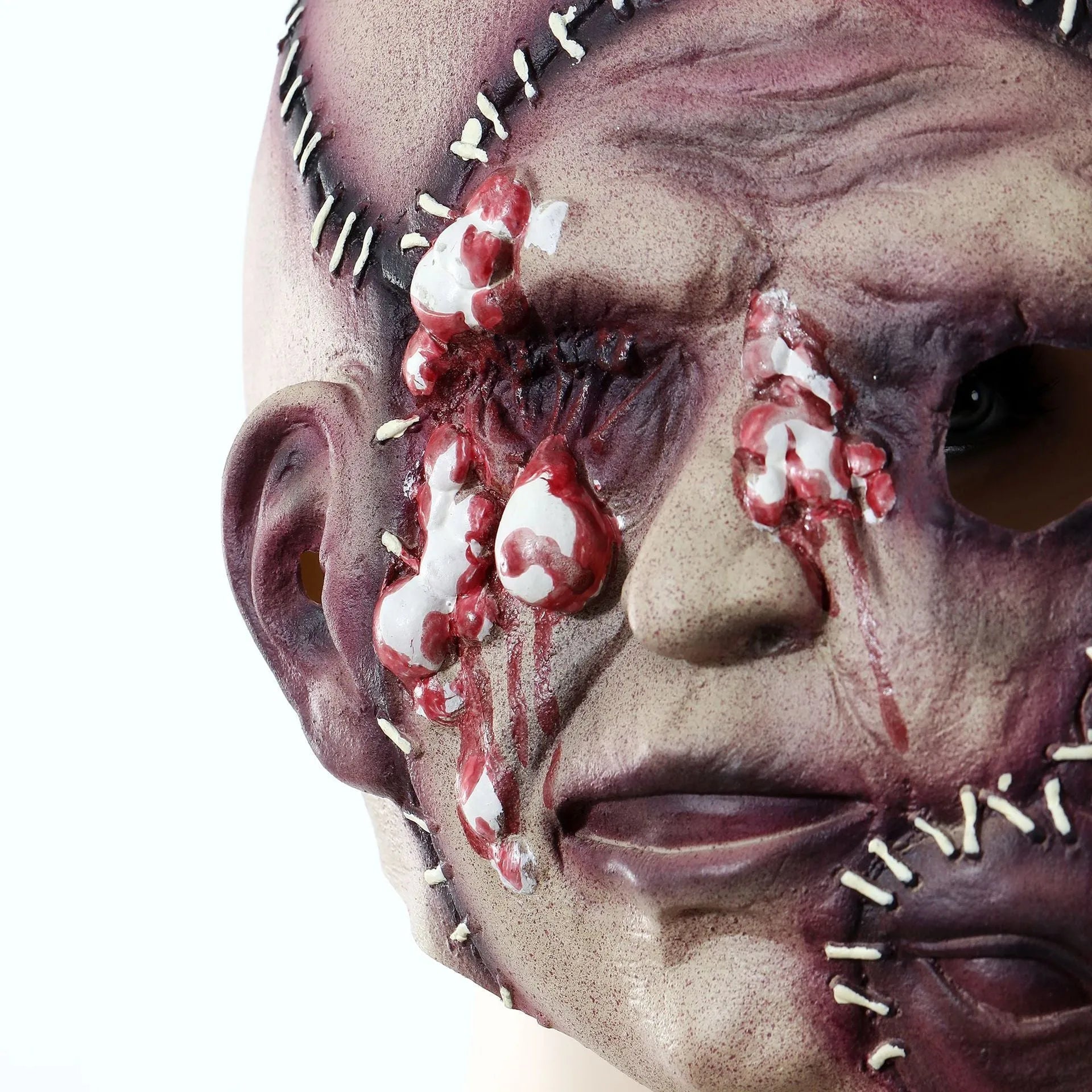 Three-sided grimace horror mask in natural latex for Halloween cosplay