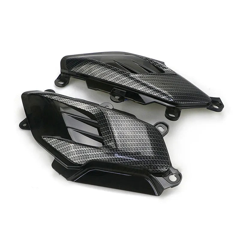 Pair of carbon fibre style LED side lamps for YAMAHA NMAX scooters in blue or red.