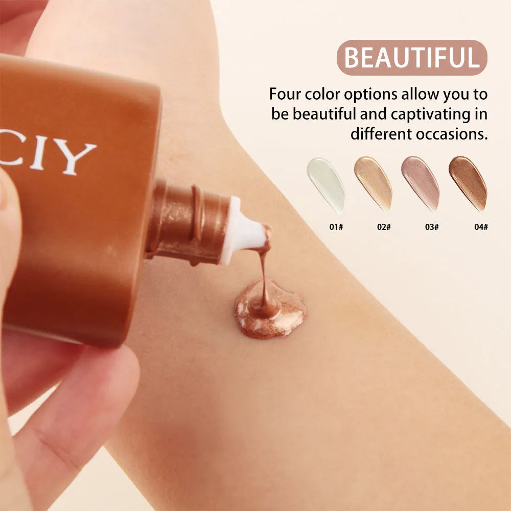 30ML face and body highlight contour liquid cream in four colour options for natural brightening
