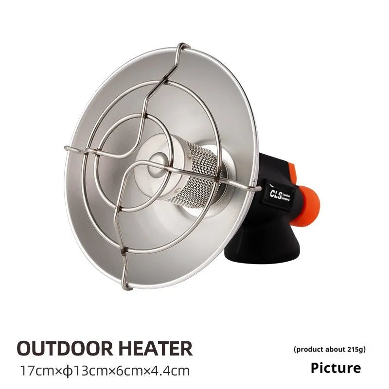 Black and orange portable camping heating stove with automatic press ignition system