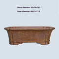 Purple sand rectangular flowerpot with modern design and hand-changed drainage system