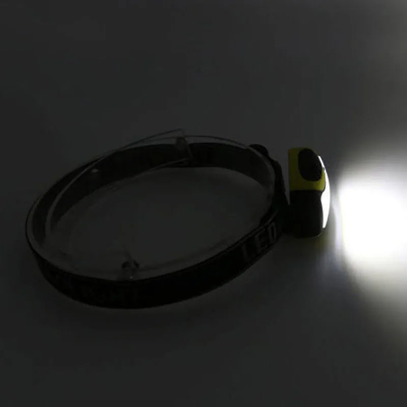 Yellow plastic three-speed headlamp with COB LED for outdoor and work use