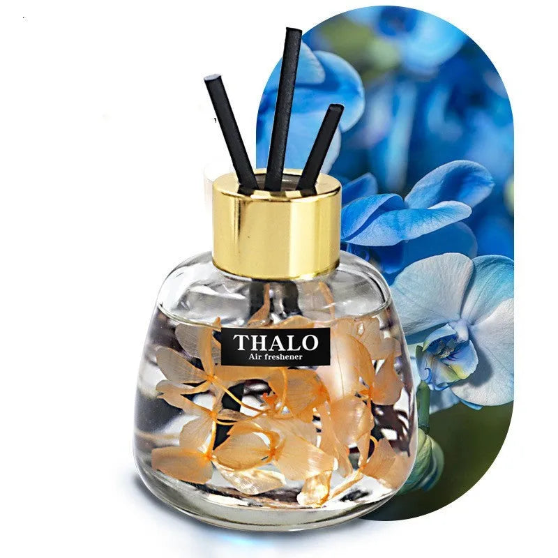 Glass bottle car perfume ornament with loose incense for vehicle dashboard placement