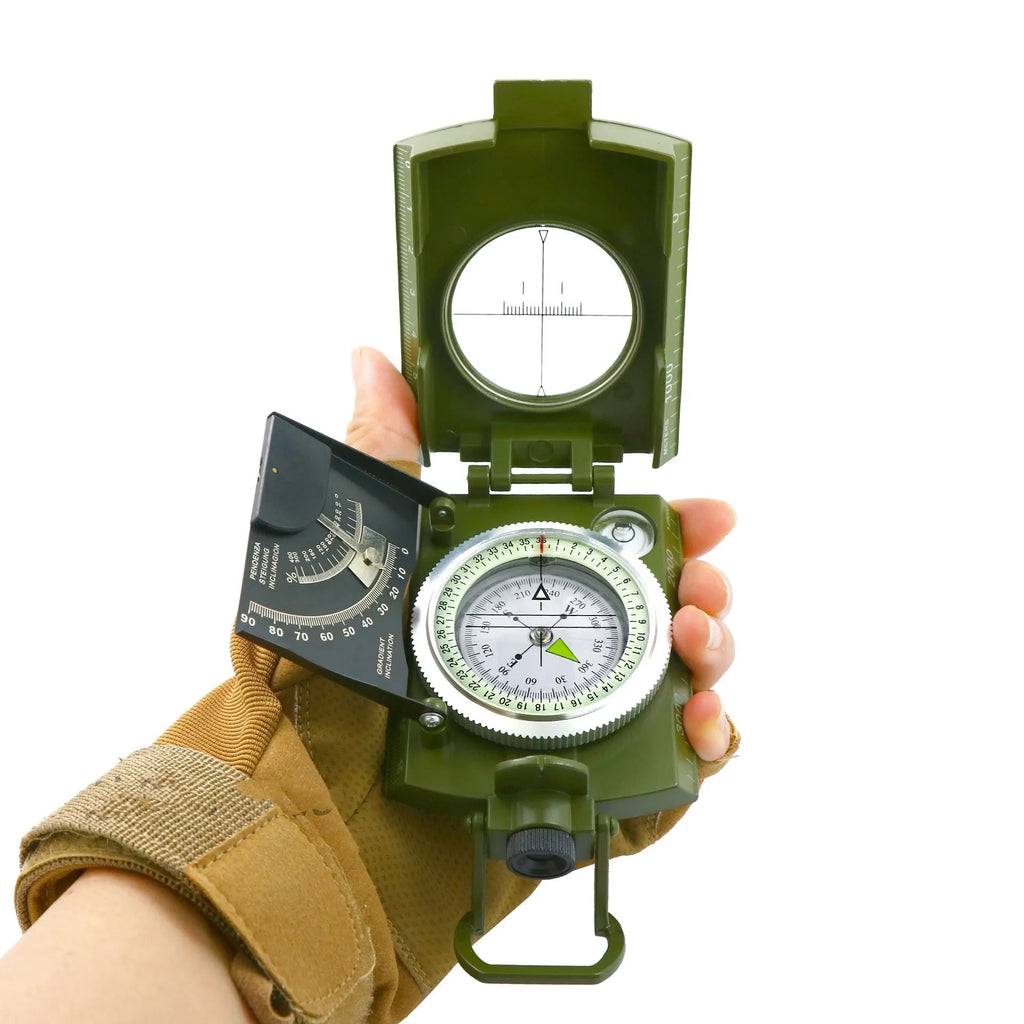 K4074 metal outdoor compass with hanging rope showing 10cm dimensions