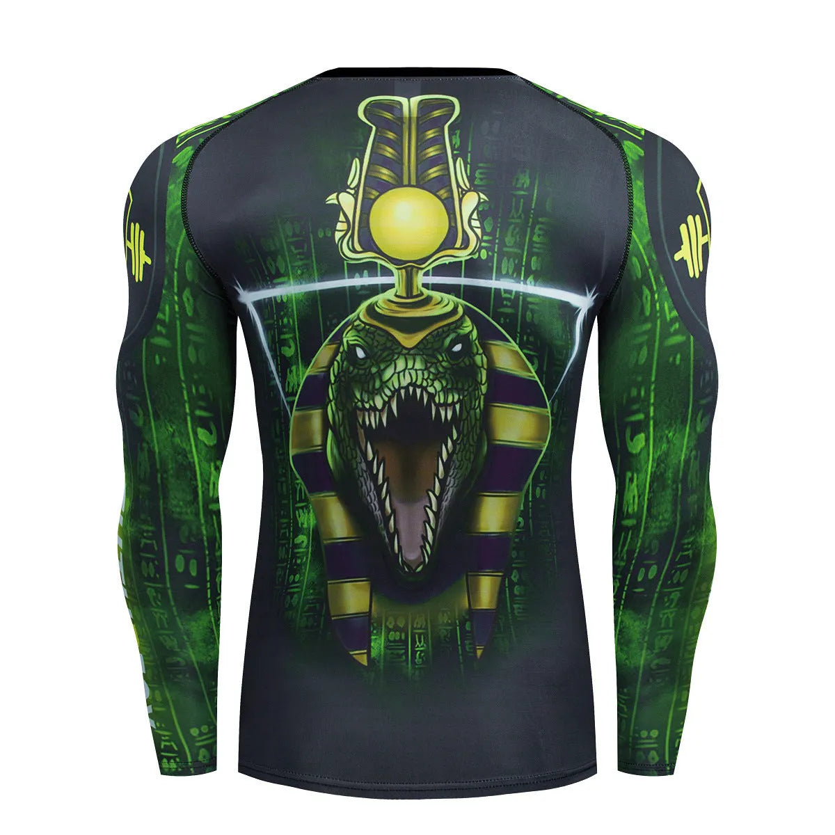 Men's printed slim-fit stretch sports suit top and trousers for outdoor running and fitness