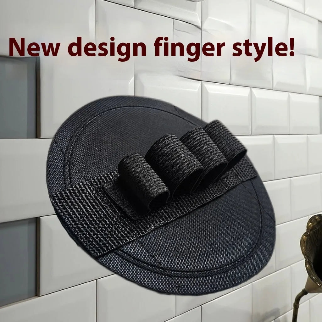 Rubber finger-style bath towel gripper for women in round cake design.