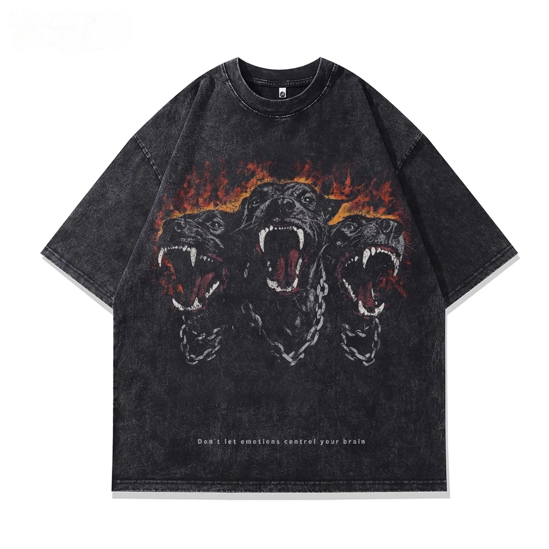 Men's loose fit short sleeve T-shirt with character print in style03916 colour