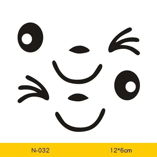 Reflective cartoon car stickers with cute eyes design for electric vehicle rearview mirror decoration