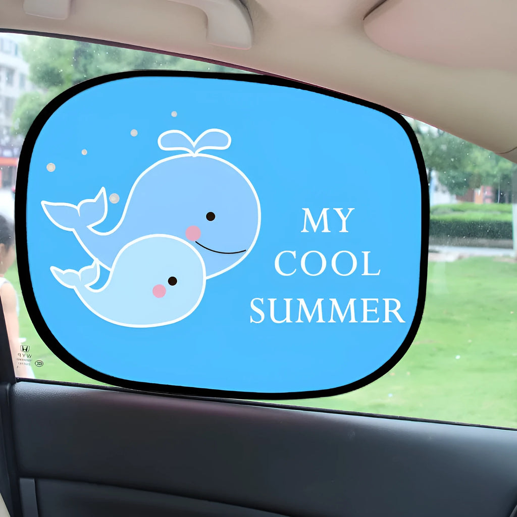 Electrostatic adsorption car side window sunshade with nylon mesh material in animal pair sizes