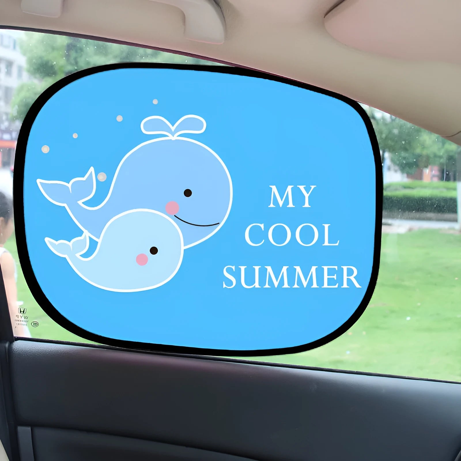 Electrostatic adsorption car side window sunshade with nylon mesh material in animal pair sizes