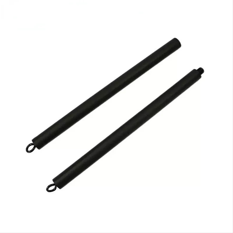 A two-segment push-and-pull fitness rod for yoga and pilates exercises.