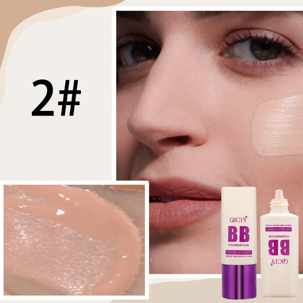 Feeding bottle of BB cream liquid foundation concealer in one of ten shades, labelled 1# to 10#.