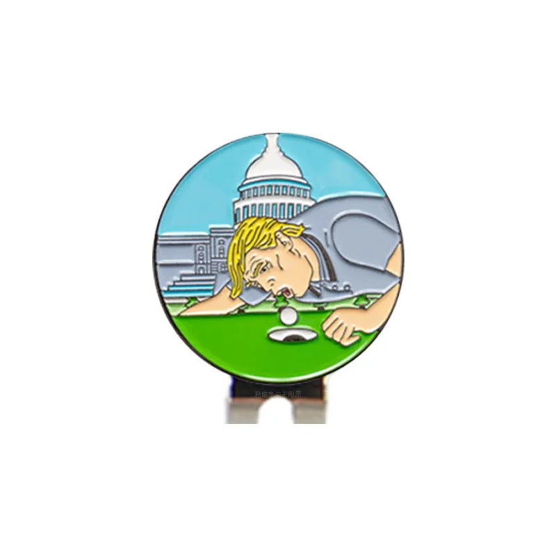 Zinc alloy golf hat clip with detailed Dragon Year metal craft pattern design