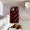 Niche wine red irregular pleated three-dimensional TPU soft shell phone case for Apple iPhone models