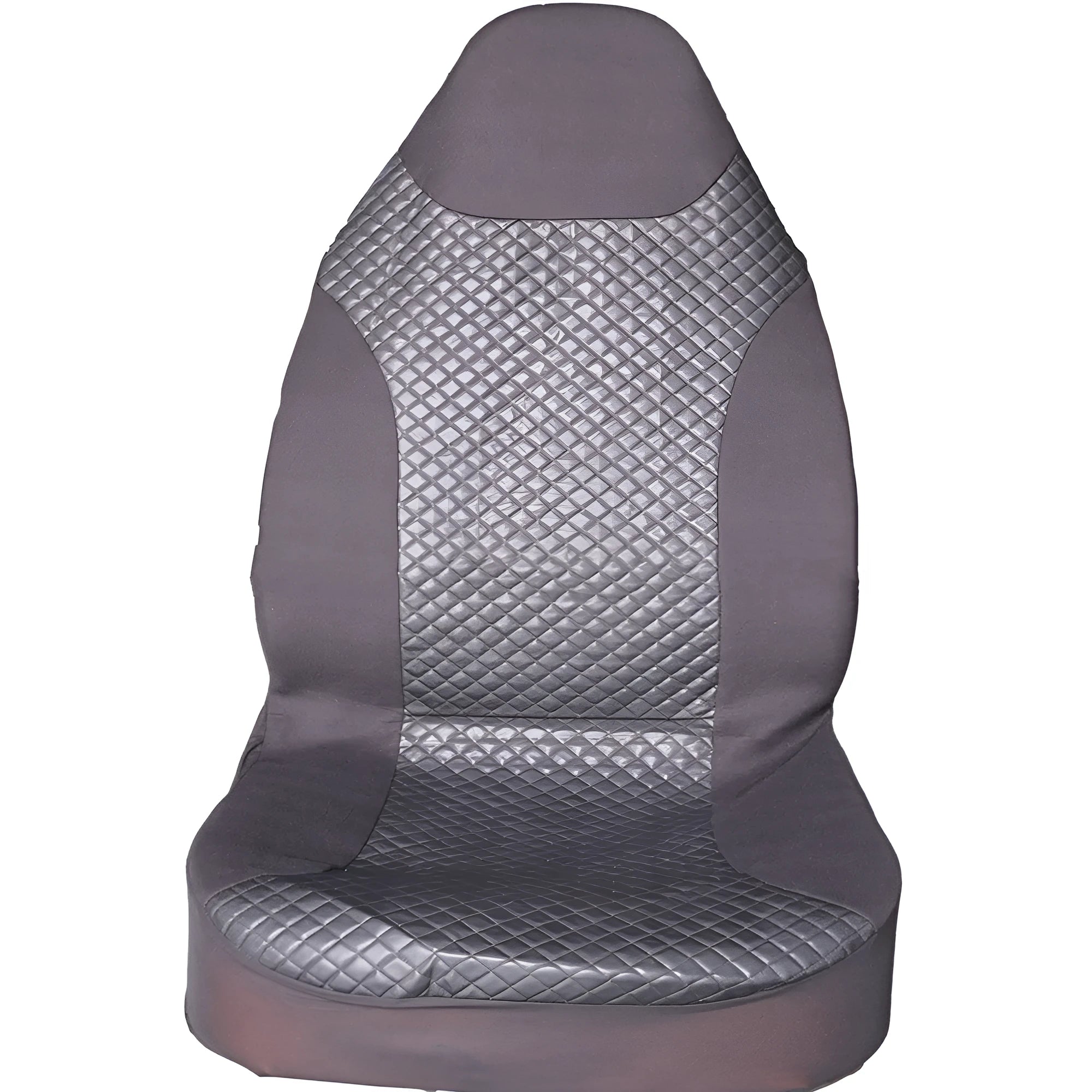 Black quilted universal car seat cover for front seats with installation hooks