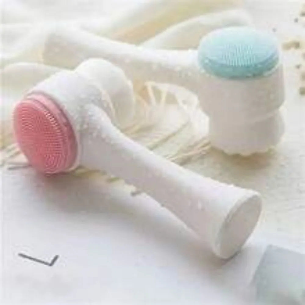 Blue pet paw brush with nylon bristles for cleaning and massaging dog or cat paws