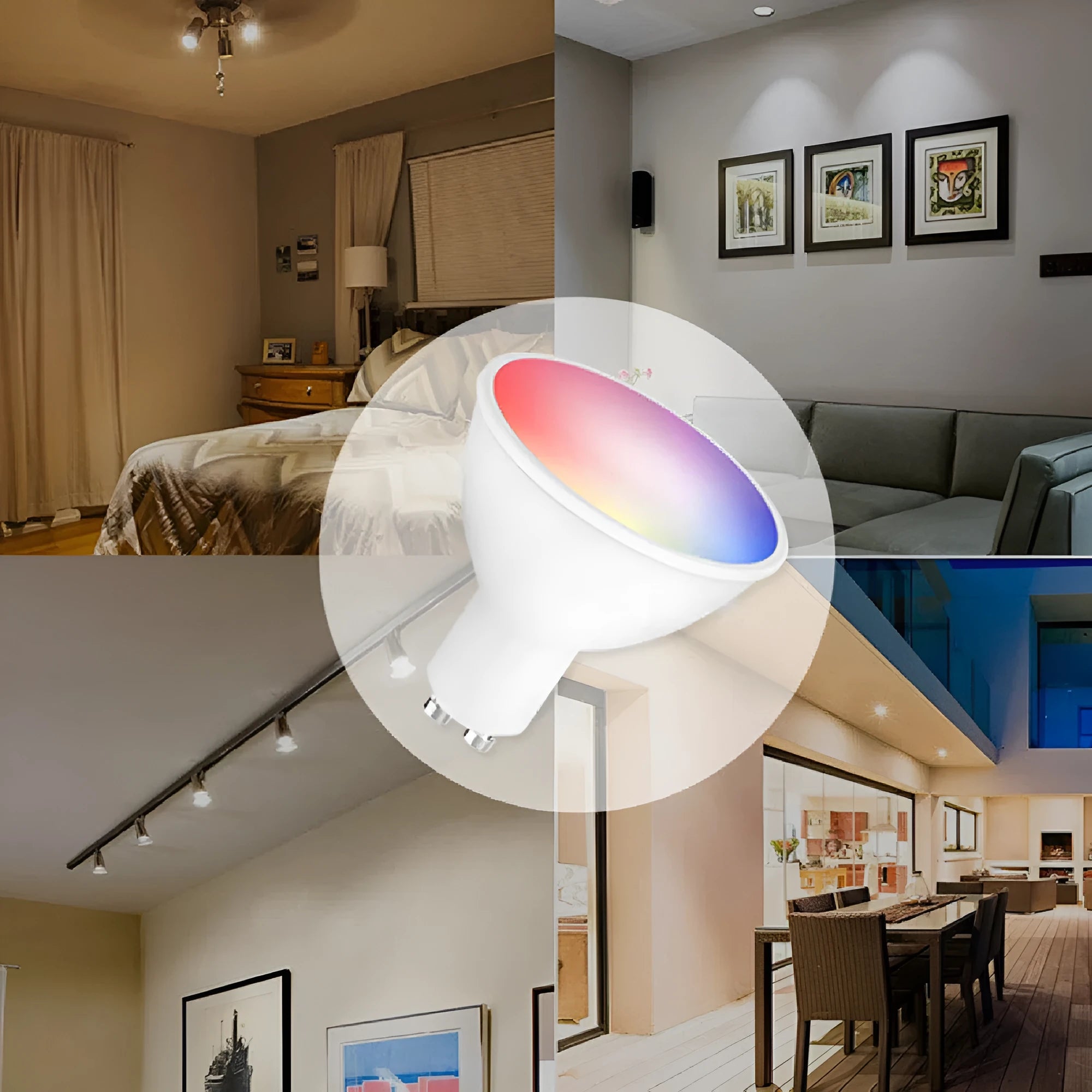 GU10 smart LED spotlight bulb with RGBCCT colour control and WiFi connectivity