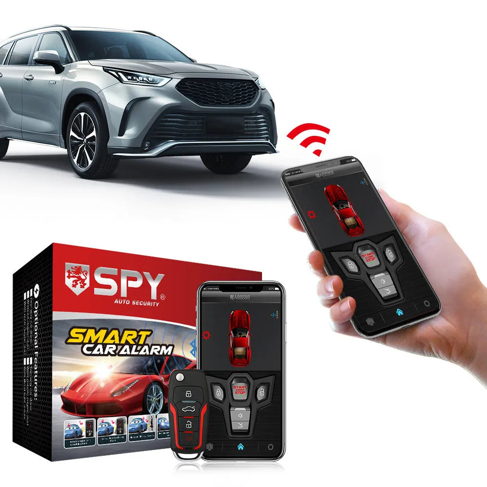 Black and red frosted one-way remote control car alarm system with two remotes for 3000m range security.