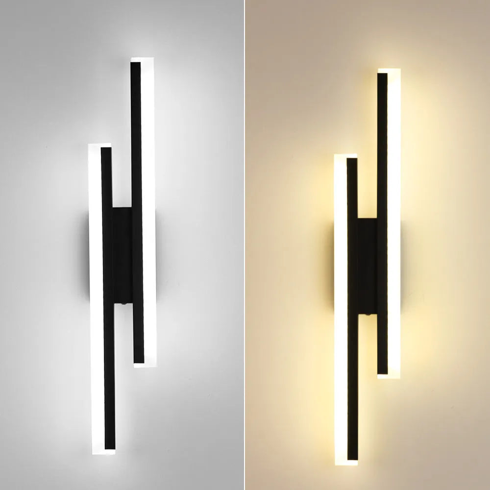 500mm long modern double line wall lamp with three light colour options