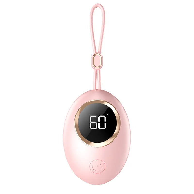 USB digital display hand warmer power bank in six colour options with aluminium heat dissipation