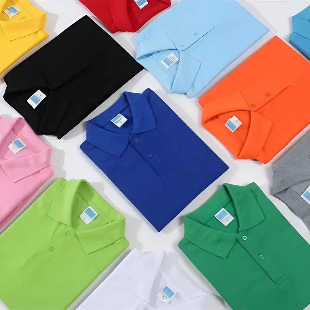 Short sleeve cotton work t-shirt in straight cut pullover style for embroidery