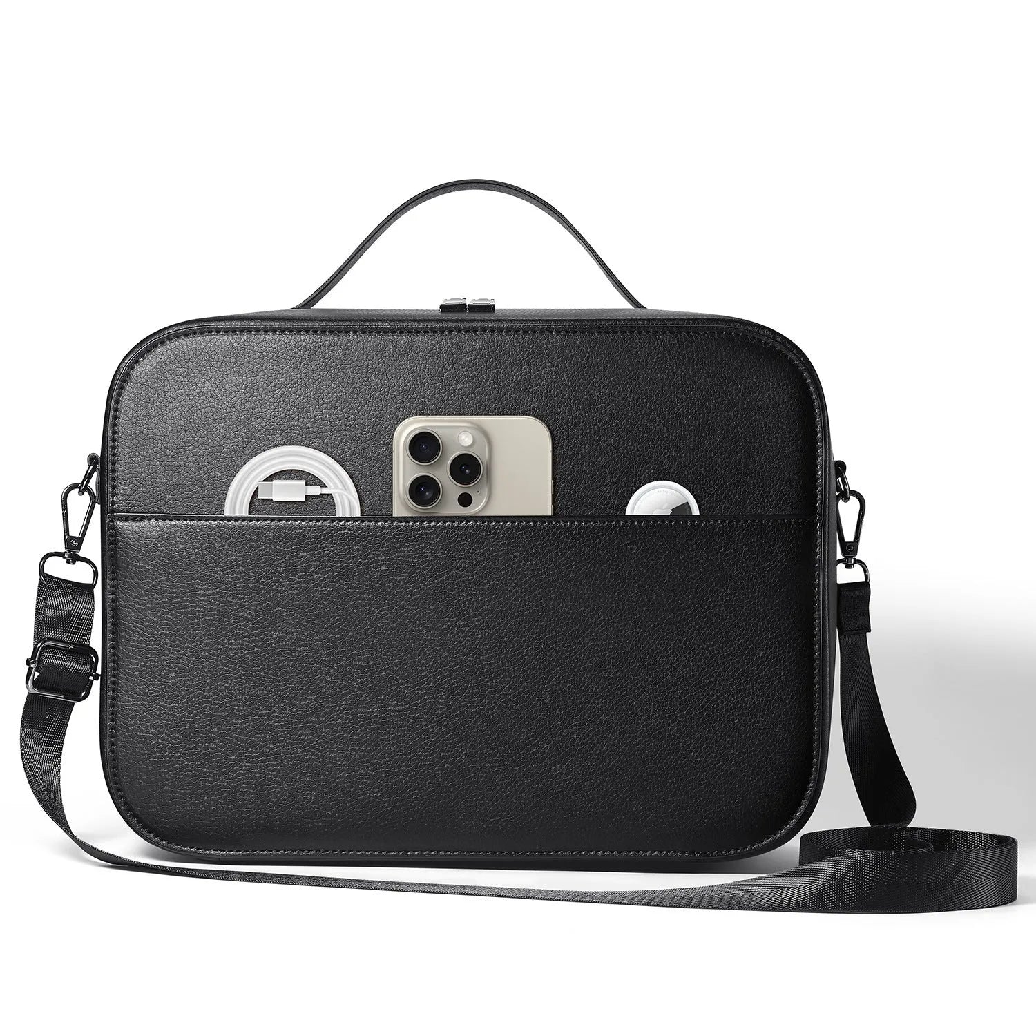 Black superfibre MR glasses storage box for Apple Vision Pro headset protection