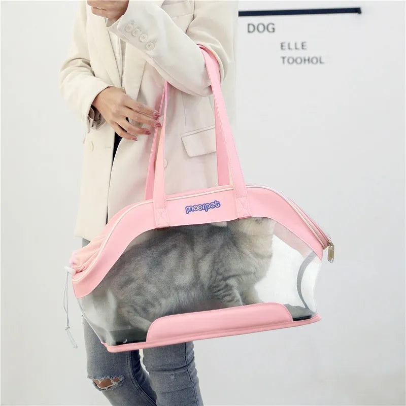 MOORPET leather cat carry bag in Milan White colour with 25L capacity