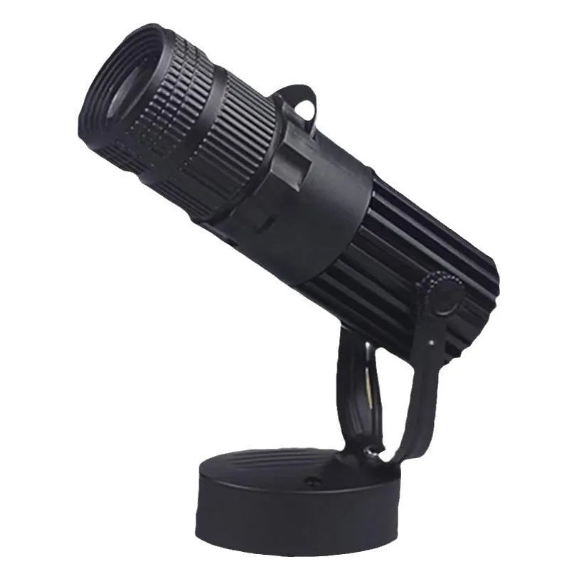 Black surface-mounted LED spotlight with aluminium shell for restaurant lighting