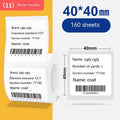 Roll of white 40x40mm thermosensitive paper adhesive labels for commercial labelling applications