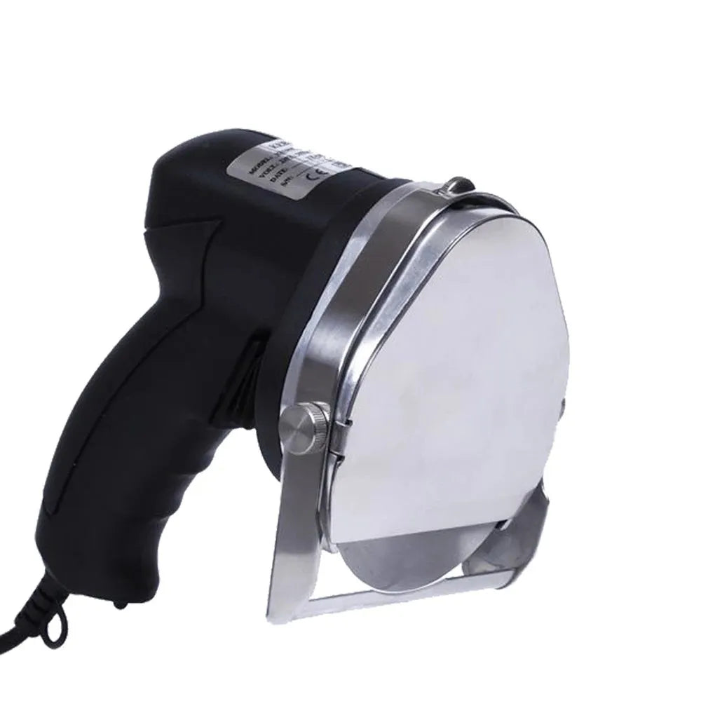 Black electric meat cleaver for turkey barbecue machine with 80W motor and adjustable thickness control