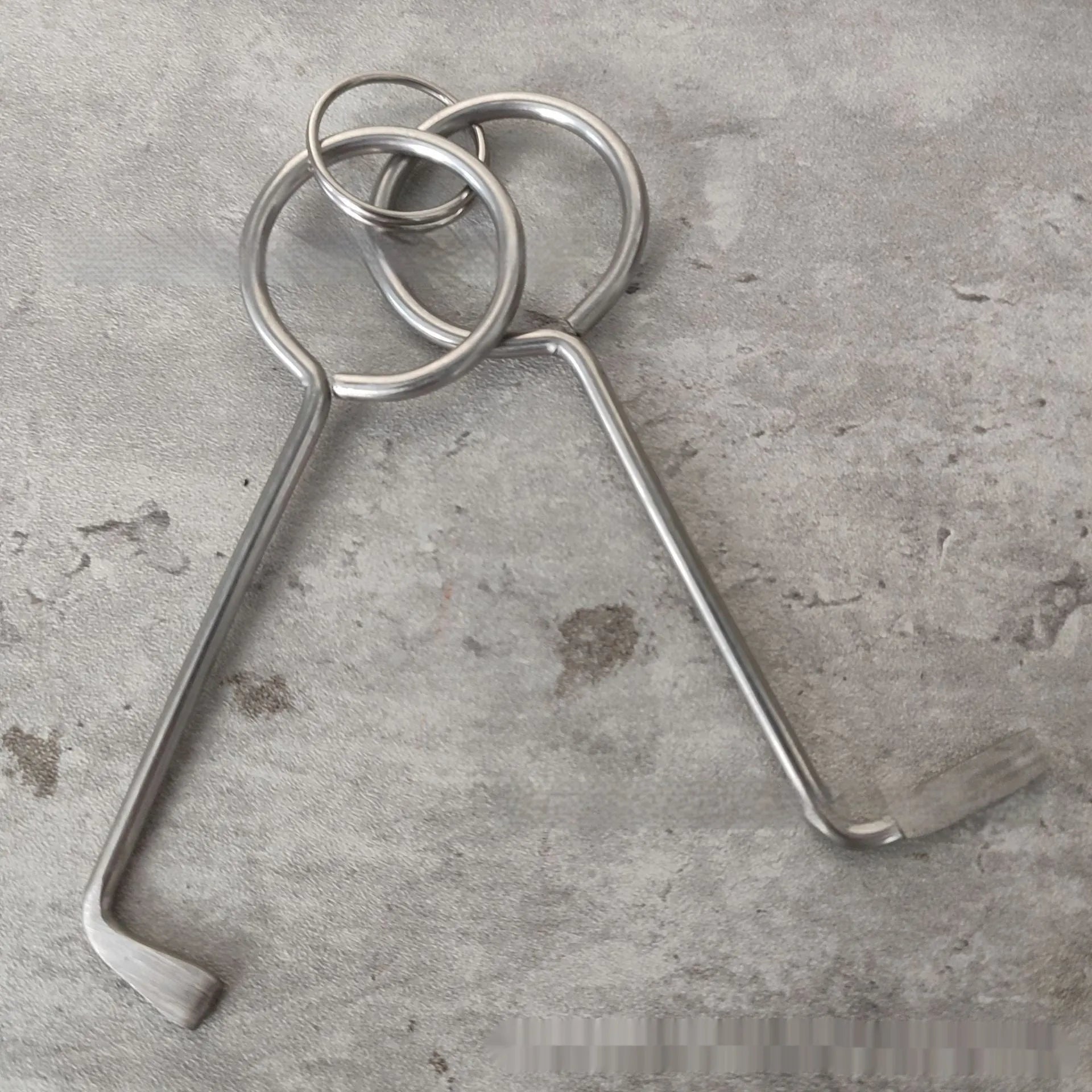Two alloy wrench tools from portable universal tool set for household repairs
