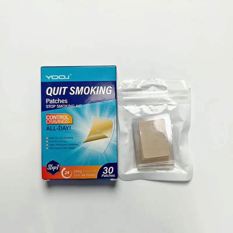 30-piece plant extract nicotine patches for smoking cessation with universal skin type application