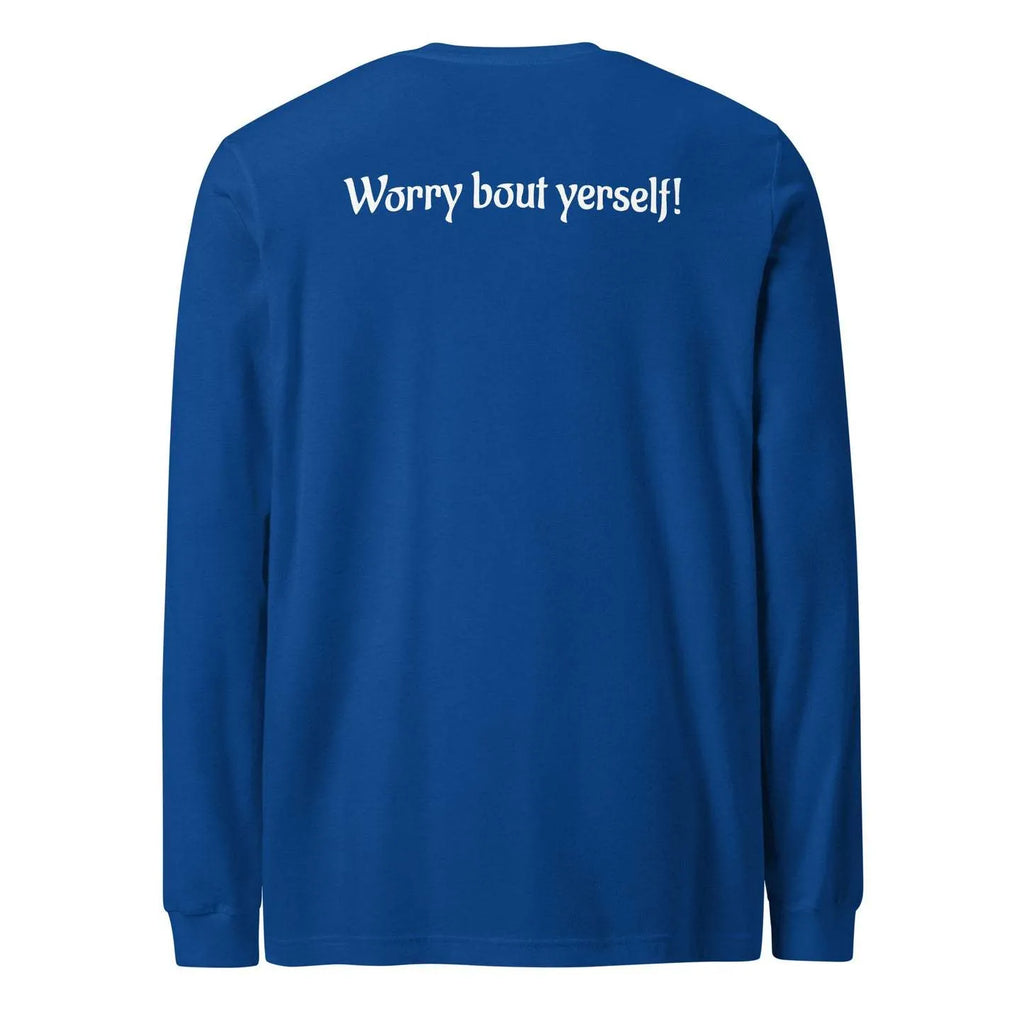 Blue men's loose fit polyester sweater with letter print patterns in Korean casual style